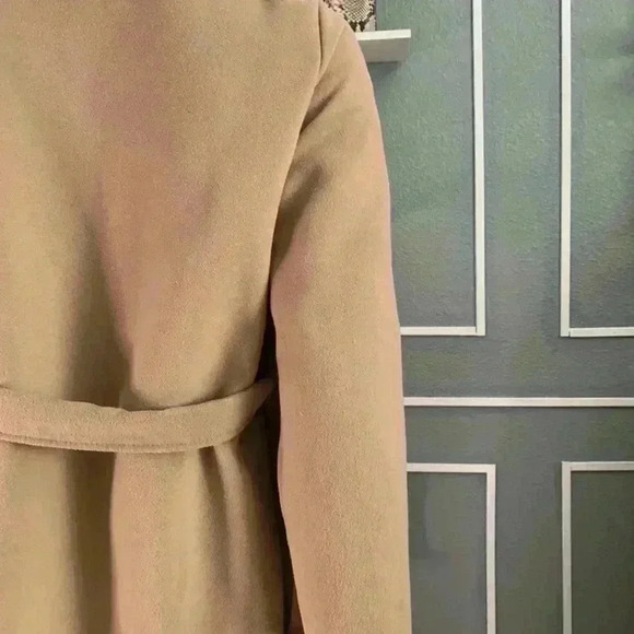 Boohoo Shawl Collar Belted Wrap Coat Size Small - Picture 10 of 13